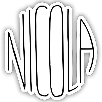 Nicola Gift - Sticker size S (10 x 10 cm) - white matte - Front