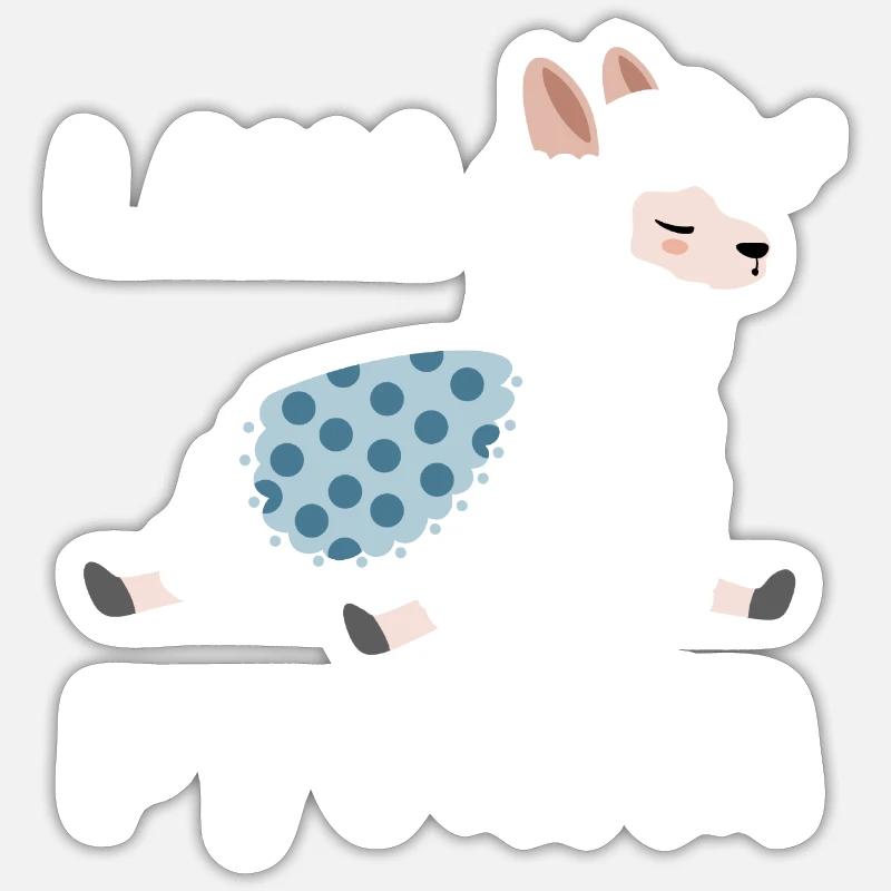 Lama Pyjama Late Riser Gift Sticker size S (10 x 10 cm)