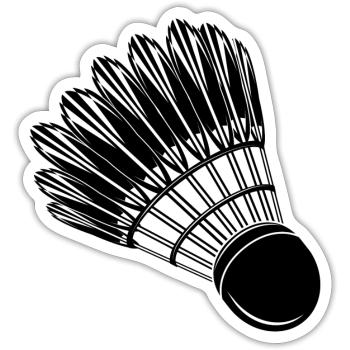 Badminton Badminton Badminton Drawing - Sticker size S (10 x 10 cm) - white matte - Front