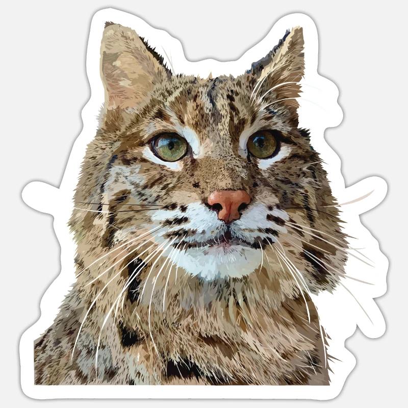 Luchs - Sticker Größe S (10 x 10 cm) - Mattweiß