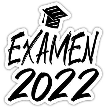 Abschluss Examen 2022 Hut Pinselschrift - Sticker Größe S (10 x 10 cm) - Mattweiß - Vorne