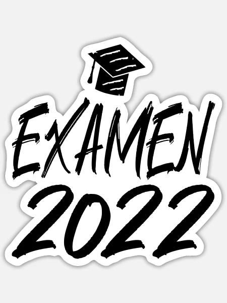 Abschluss Examen 2022 Hut Pinselschrift - Sticker Größe S (10 x 10 cm) - Mattweiß