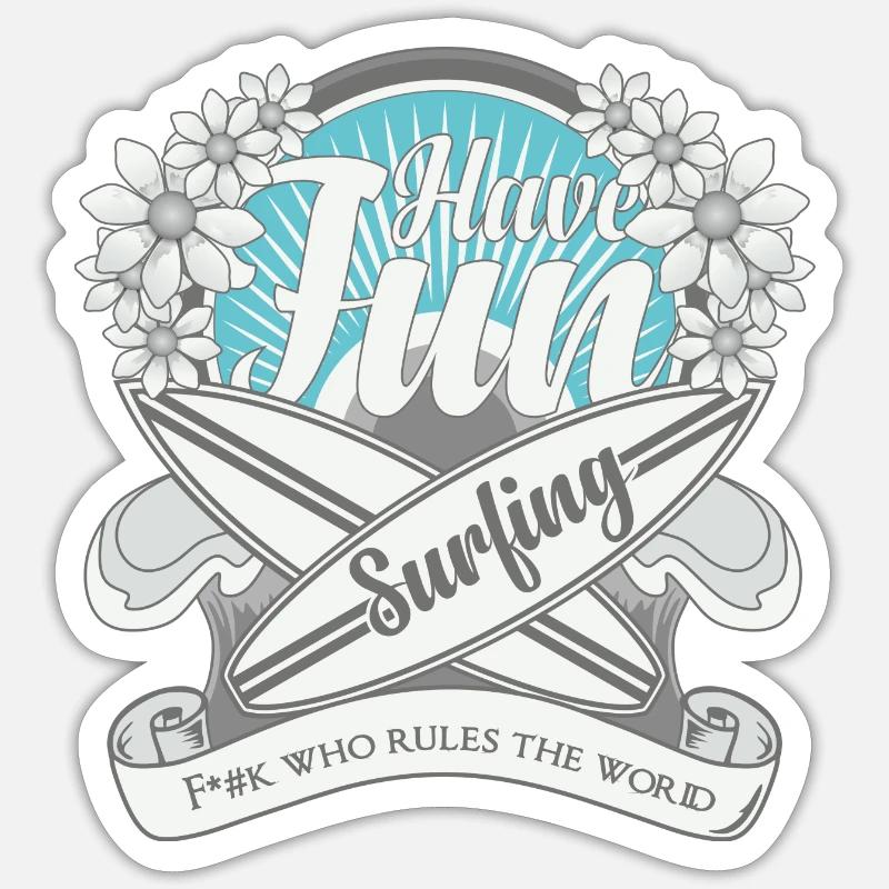SURF, SURF - Sticker taille S (10 x 10 cm) - blanc mat