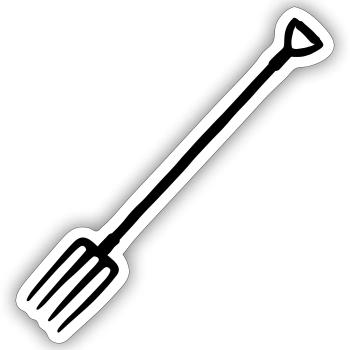 Silhouette Pitchfork Pitchfork Pitchfork - Sticker size S (10 x 10 cm) - white matte - Front