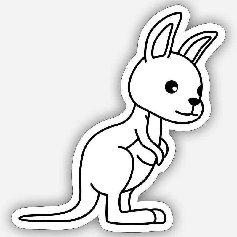 Kangaroo Comic - Sticker size S (10 x 10 cm) - white matte