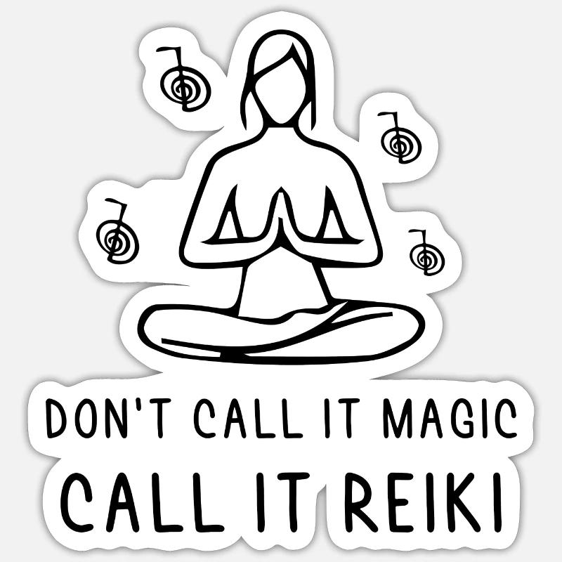 Reiki - Sticker taille S (10 x 10 cm) - blanc mat