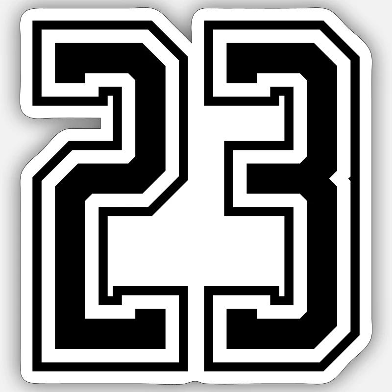 23 Numéro de numéro - Sticker taille S (10 x 10 cm) - blanc mat