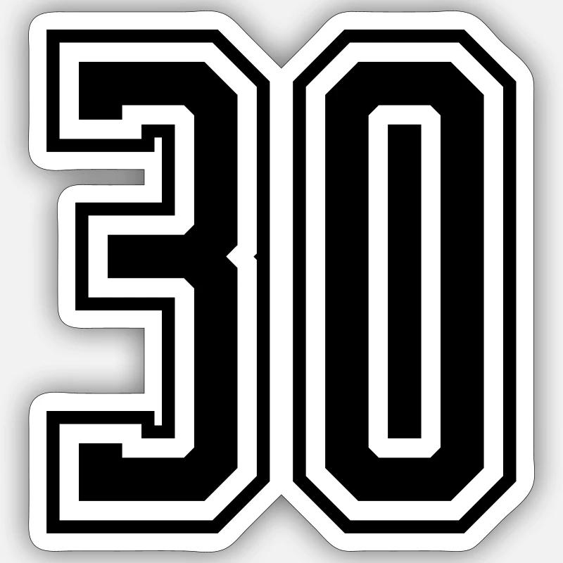 30 Number number Sticker size S (10 x 10 cm)
