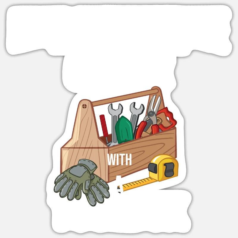 Never underestimate an old man with tools Sticker size S (10 x 10 cm)