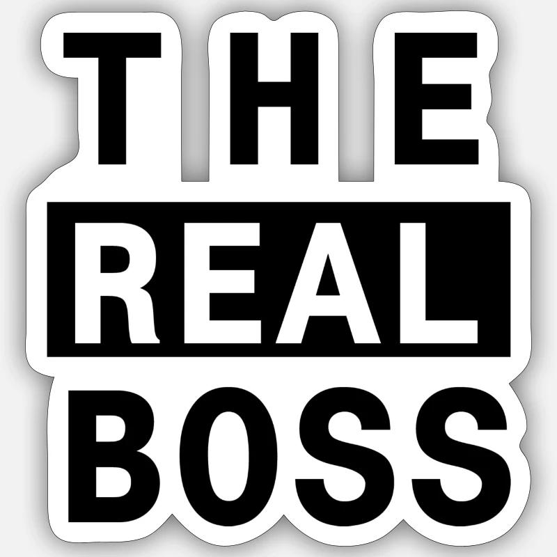DER CHEF - Sticker Größe S (10 x 10 cm) - Mattweiß