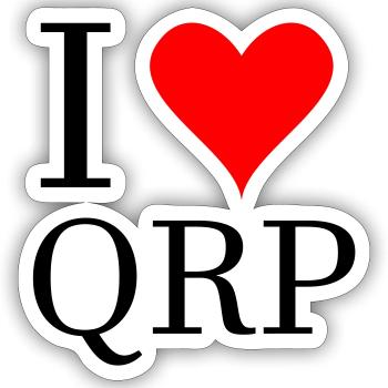 J’adore qrp hma radio field day sota pota - Sticker taille S (10 x 10 cm) - blanc mat - Devant