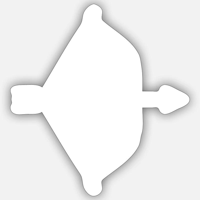 Bow and arrow - Sticker size S (10 x 10 cm) - white matte