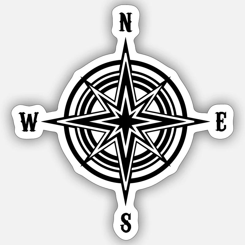 Compass Sticker size S (10 x 10 cm)