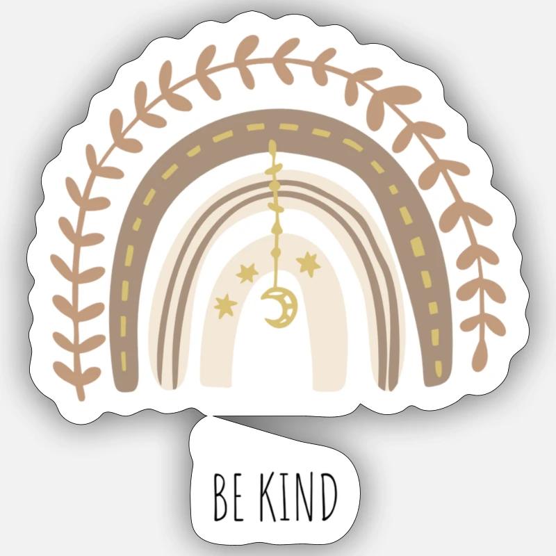 Regenbogen boho vintage Sticker Größe S (10 x 10 cm)