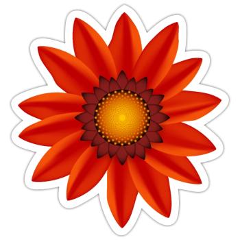 Blume - Sticker Größe S (10 x 10 cm) - Mattweiß - Vorne