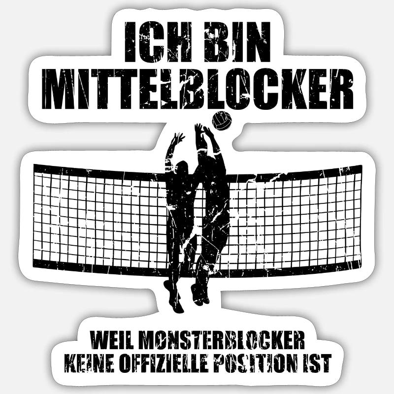 Ich bin Mittelblocker Sticker Größe S (10 x 10 cm)