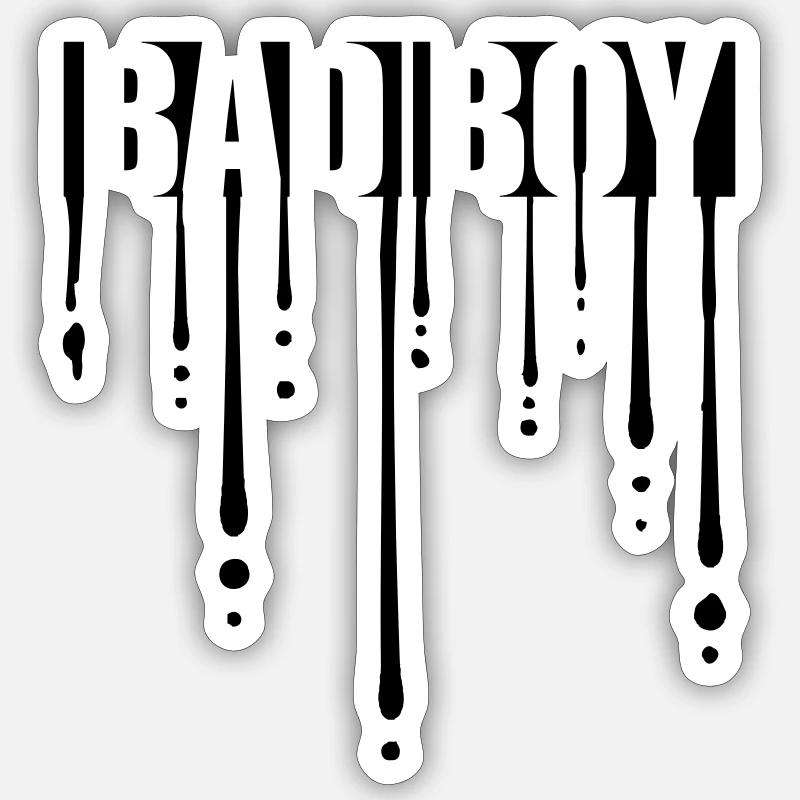 Graffiti Bad Boy - Sticker Größe S (10 x 10 cm) - Mattweiß