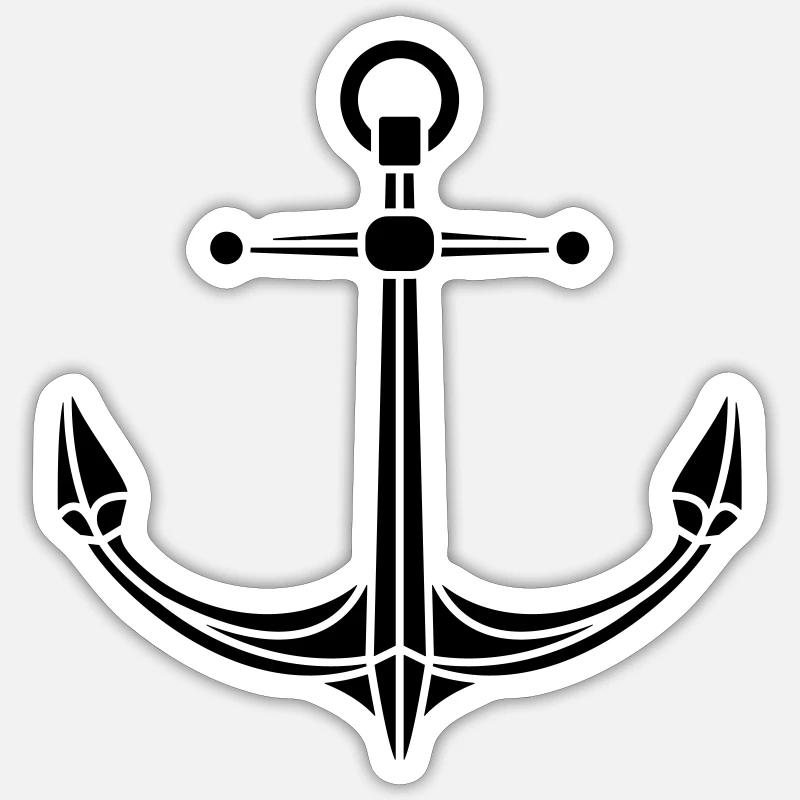 Design Logo Anchor - Sticker size S (10 x 10 cm) - white matte