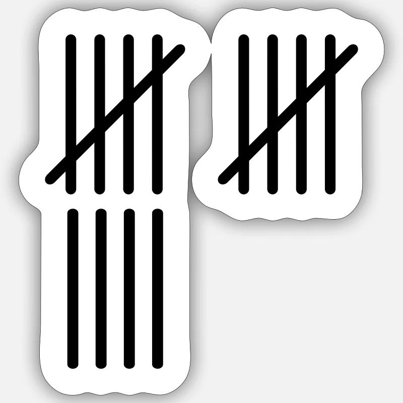 14 Stripes - Sticker size S (10 x 10 cm) - white matte