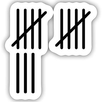 13 Stripes - Sticker Größe S (10 x 10 cm) - Mattweiß - Vorne
