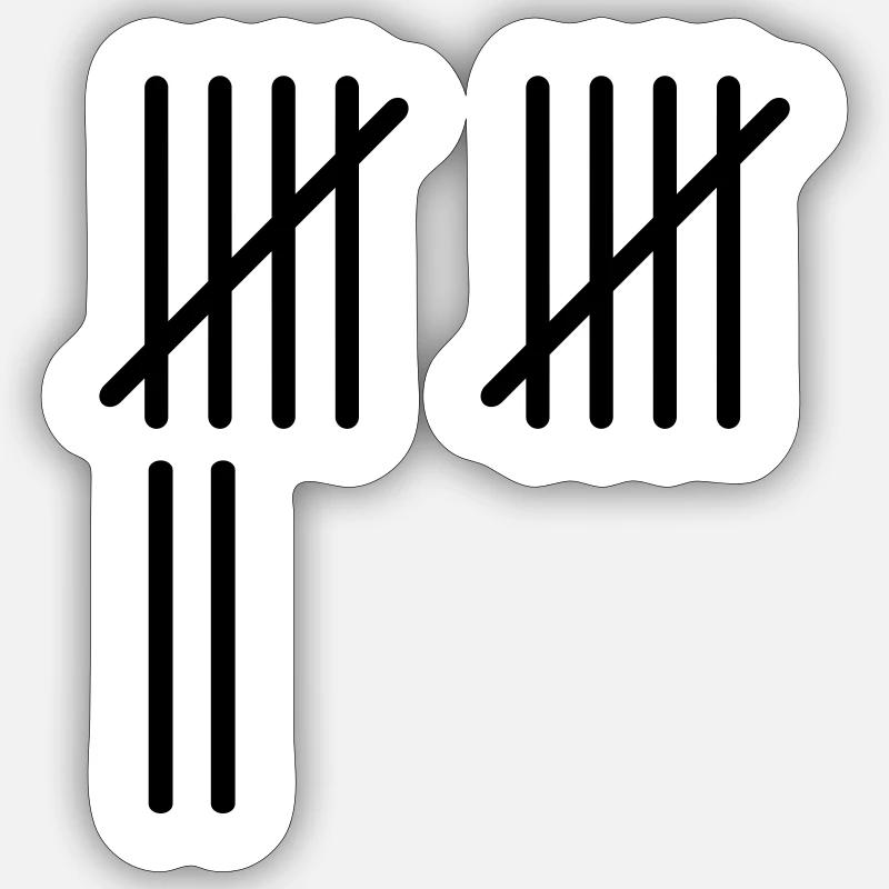 12 Stripes - Sticker Größe S (10 x 10 cm) - Mattweiß