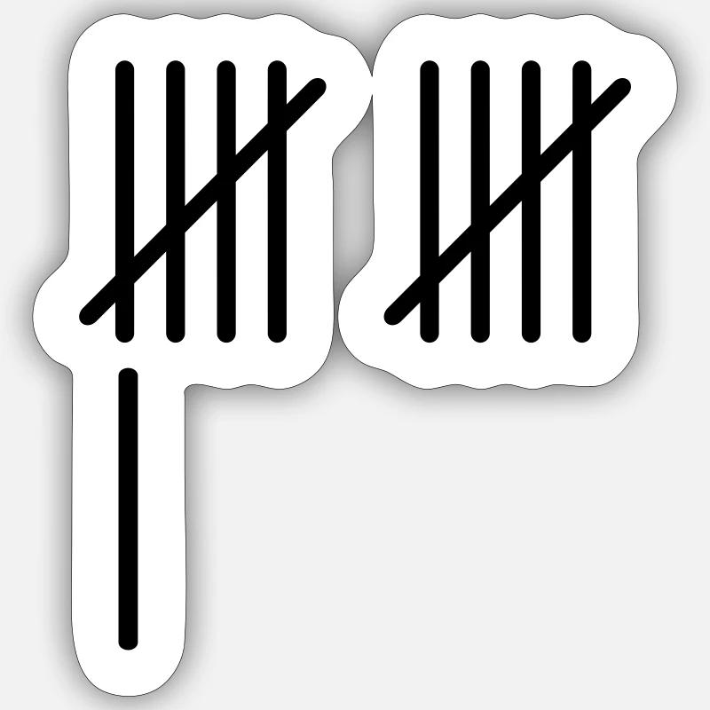 11 Rayures Sticker taille S (10 x 10 cm)