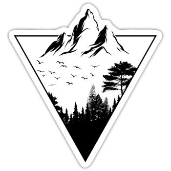 Berg Abenteuer Motiv Wandern Alpen - Sticker Größe S (10 x 10 cm) - Mattweiß - Vorne