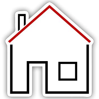 House - Sticker size S (10 x 10 cm) - white matte - Front