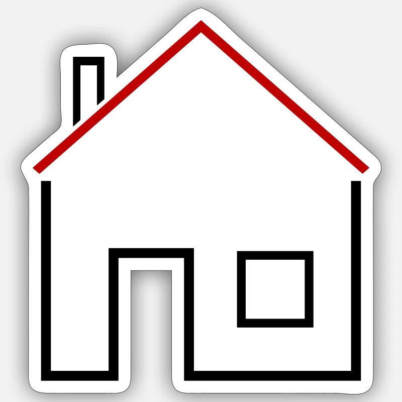Maison - Sticker taille S (10 x 10 cm) - blanc mat