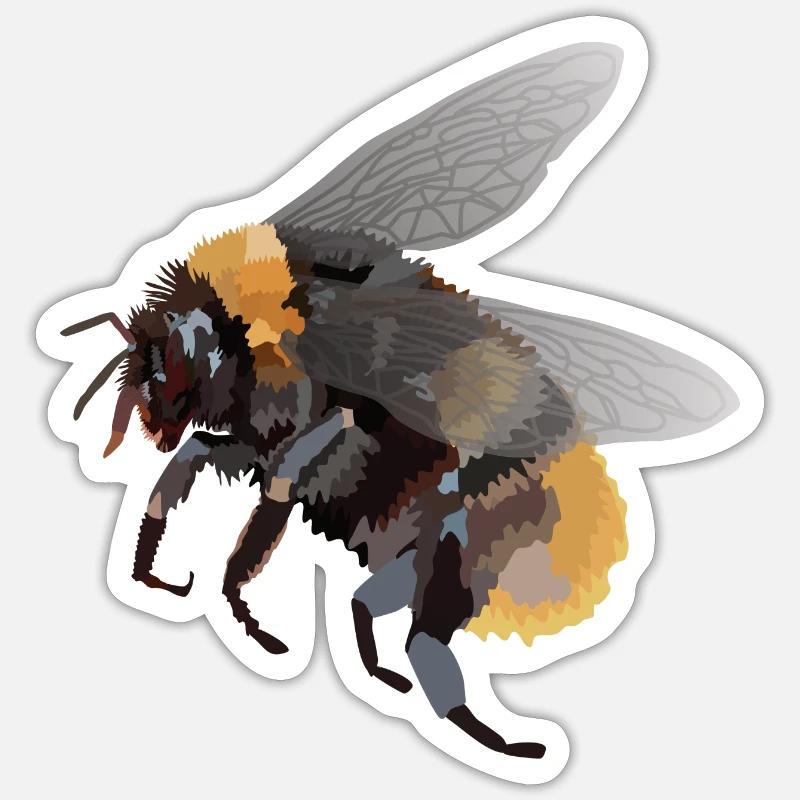 Heike, humlebien - Sticker størrelse S (10 x 10 cm) - mat hvid