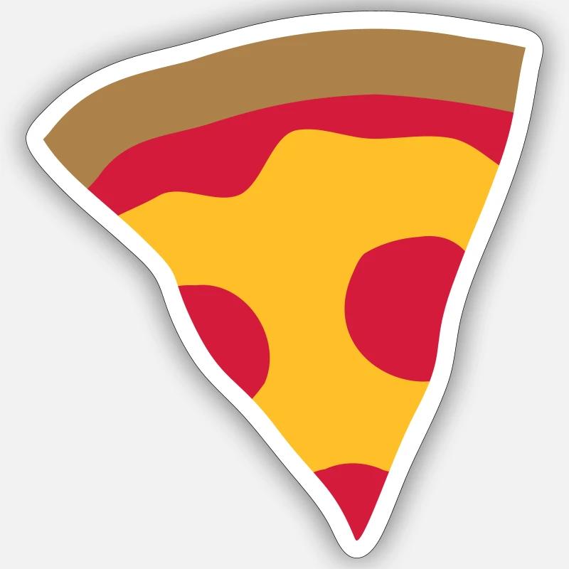 Pizza de restauration rapide - Sticker taille S (10 x 10 cm) - blanc mat