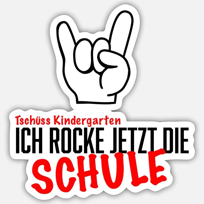 Einschulung Tschüss Kindergarten - Sticker Größe S (10 x 10 cm) - Mattweiß
