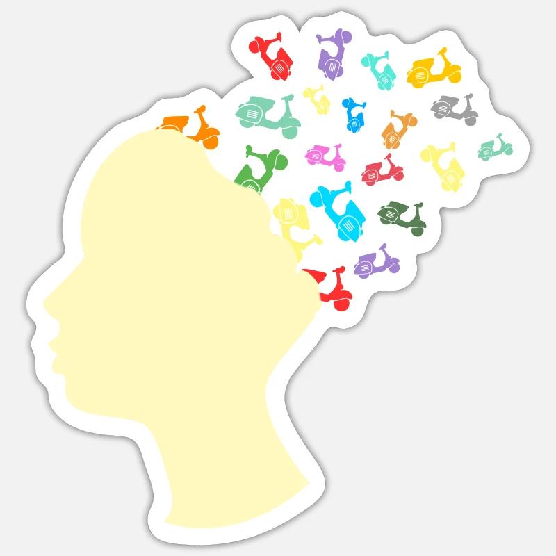 Roller im Kopf Sticker Größe S (10 x 10 cm)