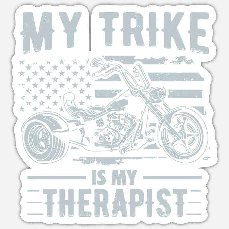 Trike Gift Ideas | Triker Motorcycle Trikes Biker - Sticker size S (10 x 10 cm) - white matte