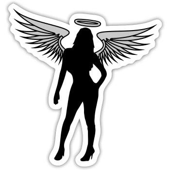 Engel Hot Girl - Sticker Größe S (10 x 10 cm) - Mattweiß - Vorne