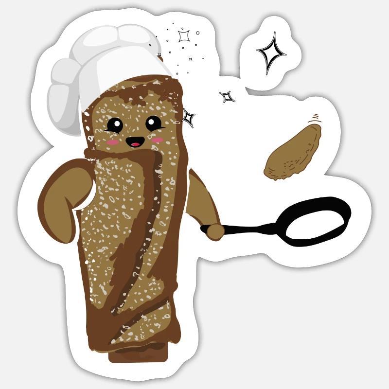 galette saucisse - Sticker taille S (10 x 10 cm) - blanc mat