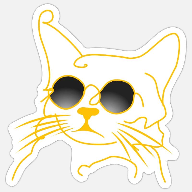 Garçon de chat Sticker taille S (10 x 10 cm)