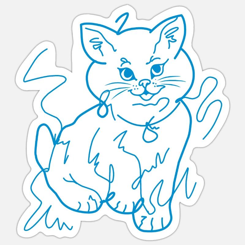 Garçon de chat Sticker taille S (10 x 10 cm)