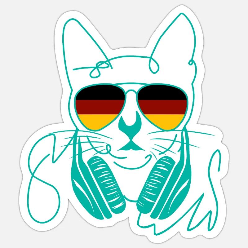 Coole Katze Sticker Größe S (10 x 10 cm)