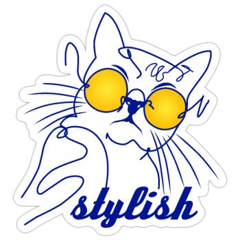 Katzenjunge - Sticker Größe S (10 x 10 cm) - Mattweiß - Vorne