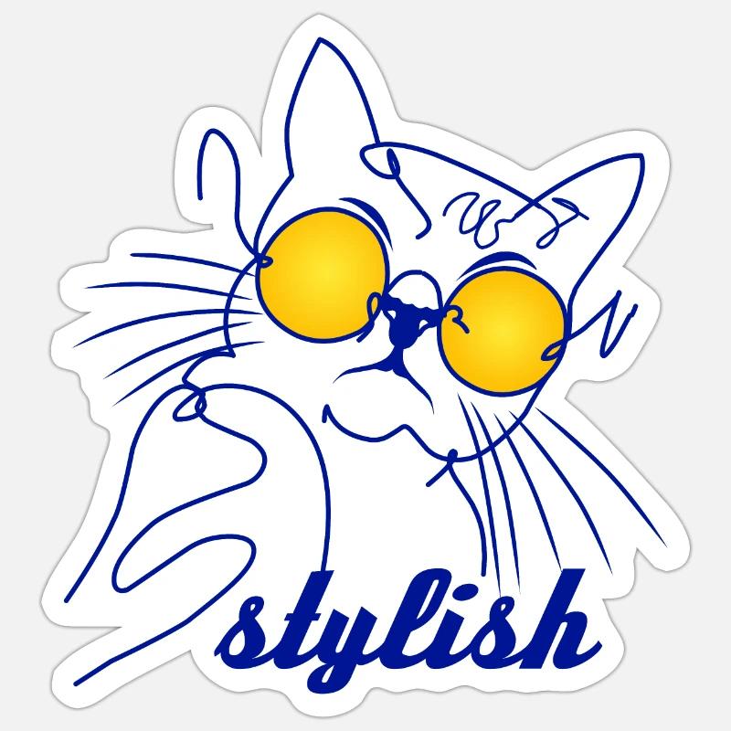 Katzenjunge - Sticker Größe S (10 x 10 cm) - Mattweiß