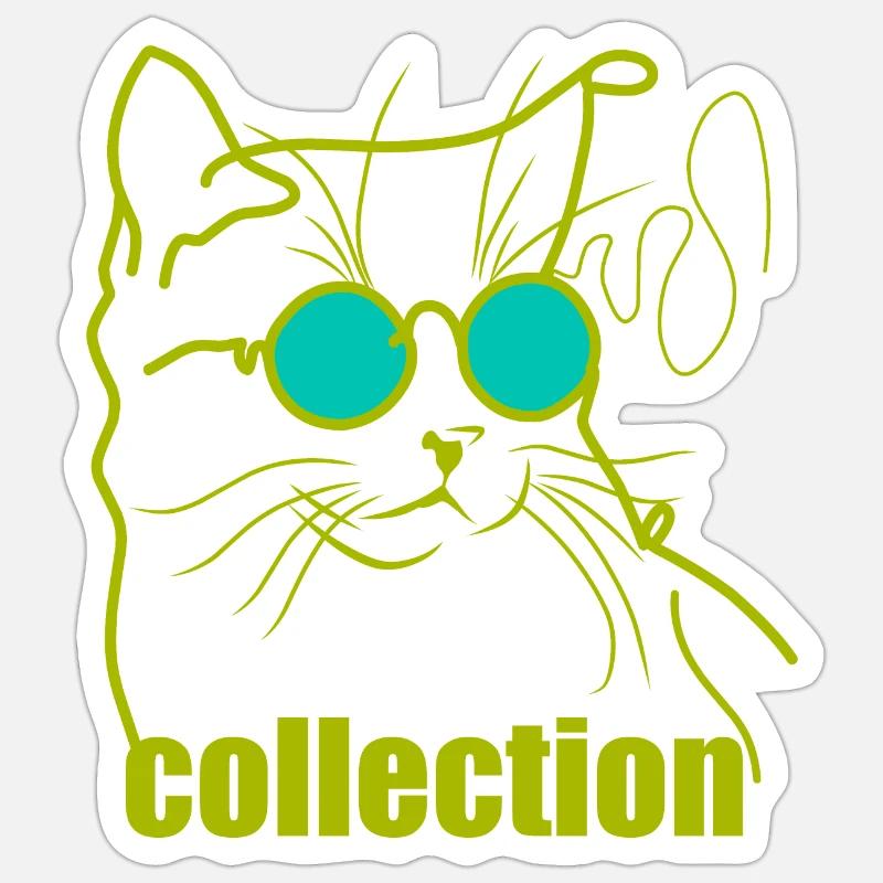 Katzenjunge - Sticker Größe S (10 x 10 cm) - Mattweiß