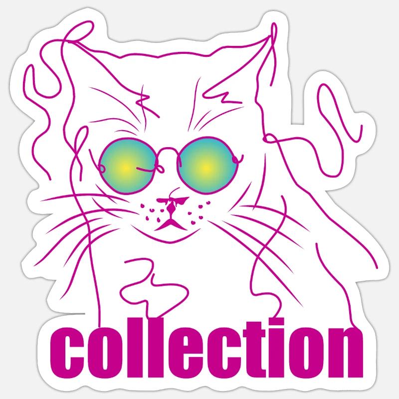 Garçon de chat Sticker taille S (10 x 10 cm)