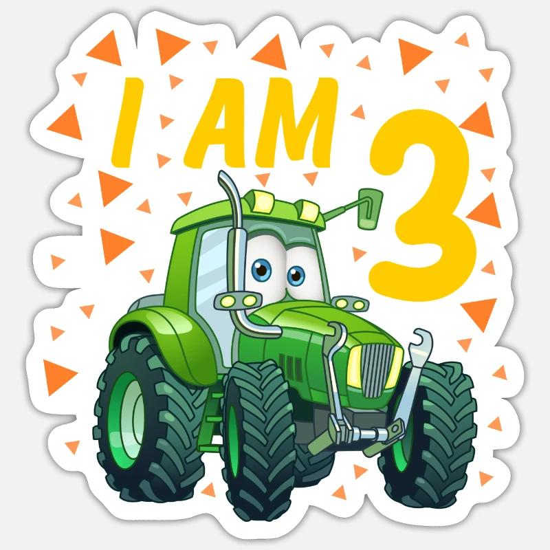 3. Geburtstag Traktor Sticker Größe S (10 x 10 cm)