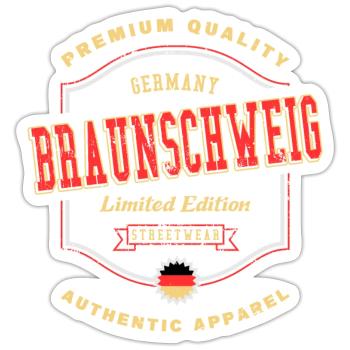 Braunschweig Deutschland Stadt Schrift Vintage - Sticker Größe S (10 x 10 cm) - Mattweiß - Vorne