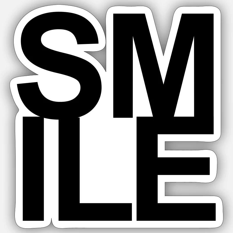 SMILE - Sticker Größe S (10 x 10 cm) - Mattweiß