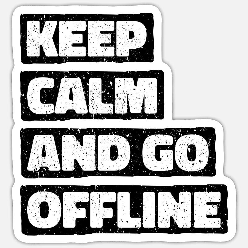 Restez calme et déconnectez-vous. Conception de randonnée Sticker taille S (10 x 10 cm)