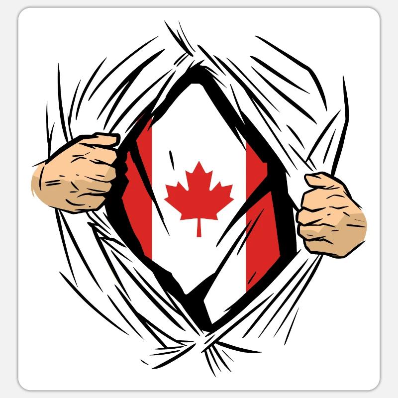 Drapeau du Canada Feuille d’érable Drapeau canadien Canada Sticker taille S (10 x 10 cm)