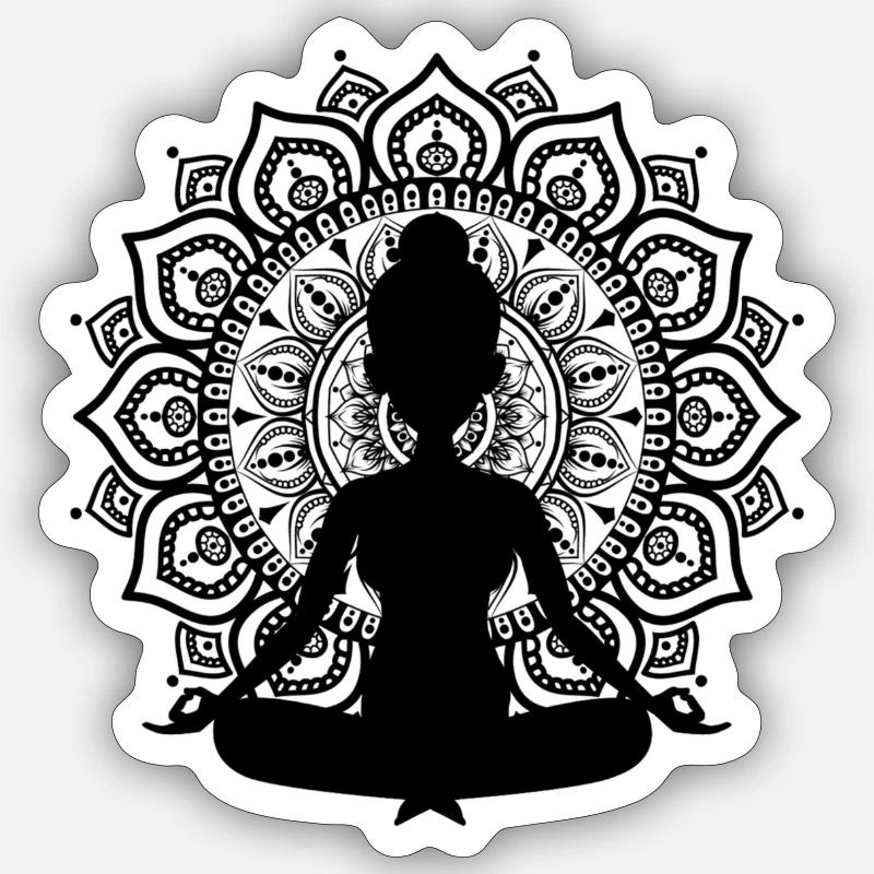 Meditation - Sticker size S (10 x 10 cm) - white matte