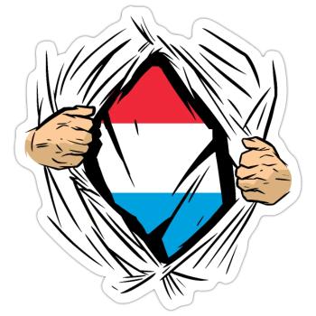 Drapeau luxembourgeois Drapeau luxembourgeois Accueil - Sticker taille S (10 x 10 cm) - blanc mat - Devant